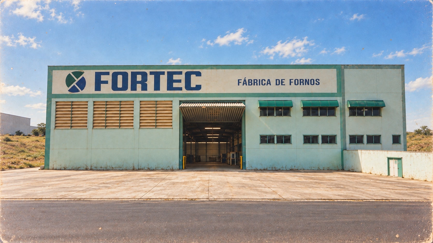 Fachada histórica da FORTEC no período em que a empresa fabricava fornos
